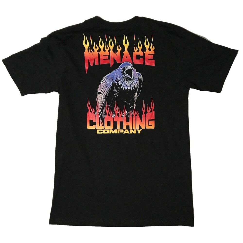 Menace Clothing Comapny T Shirt Flaming Crow - Large